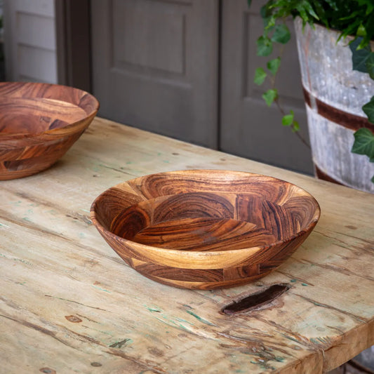 Porchview Wooden Serving Bowl, Small