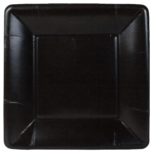 Caspari Grosgrain Border Black Square Salad/Dessert Plates
