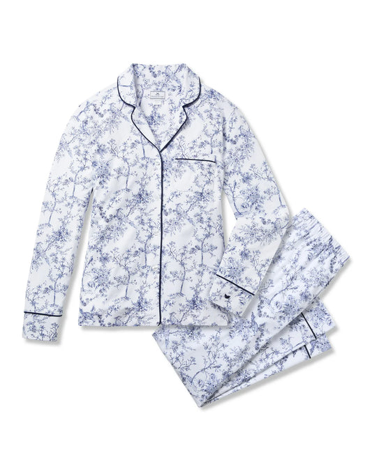 Petite Plume Women's Twill Pajama Set in Timeless Toile