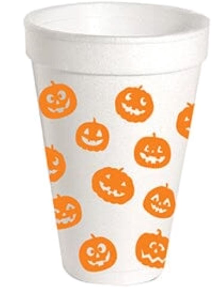 Roseanne Beck styro cup Halloween Pumpkin