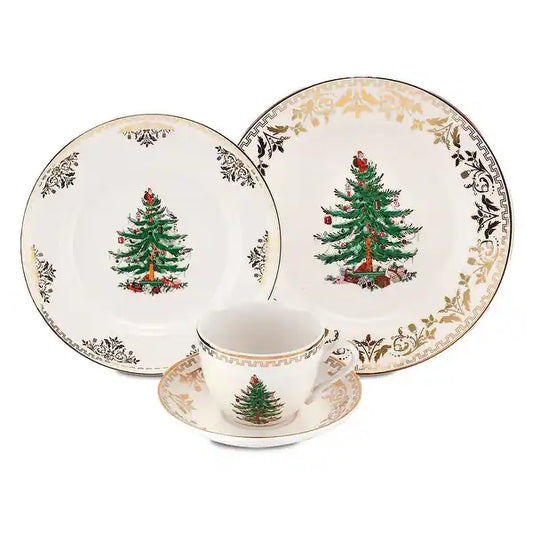 Spode Christmas Tree Gold 4 Piece Place Setting