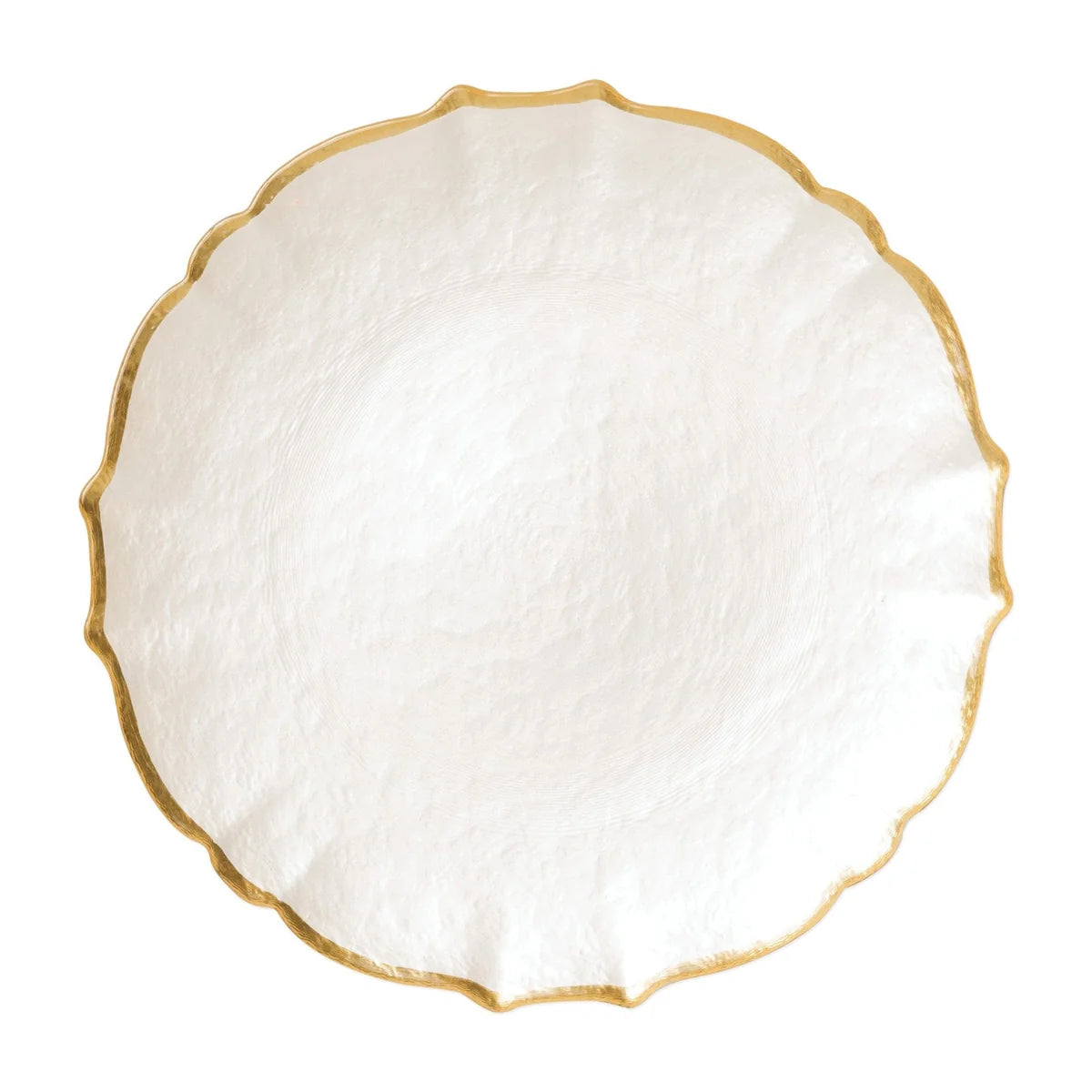 Vietri Baroque Glass Service Plate/Charger - White