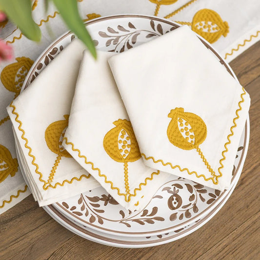 Pomegranate Ochre Napkins, S/4