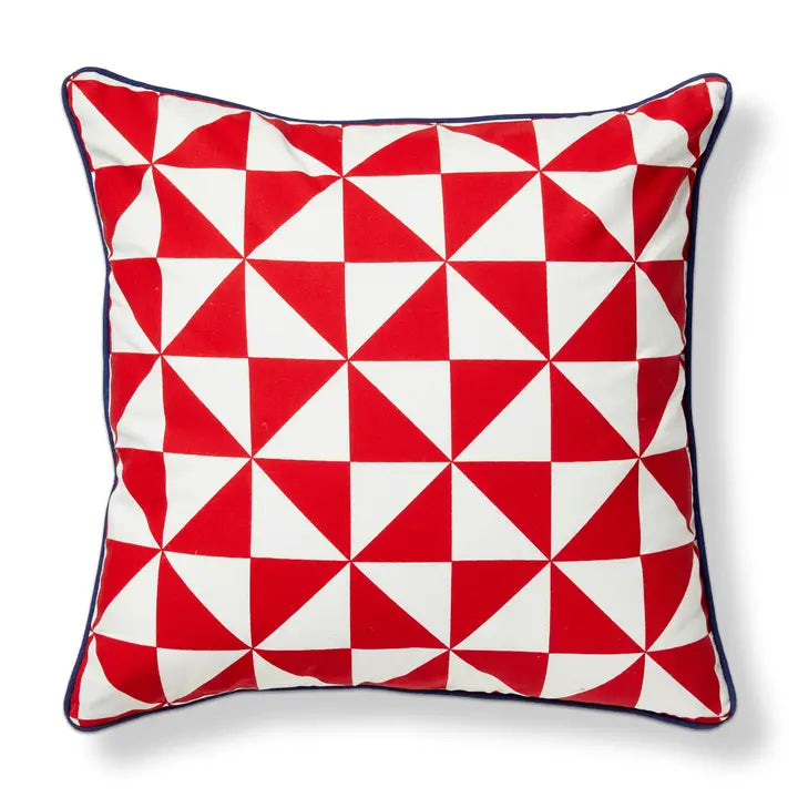 Pinwheel Indoor Outdoor Pillow - Red Multi