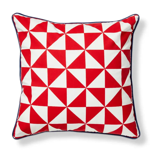 Pinwheel Indoor Outdoor Pillow - Red Multi