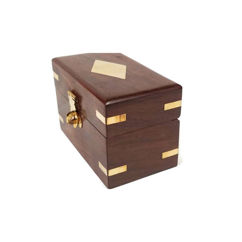 Polished Brass Rum Cups - 4" Rosewood Storage Box | Barware