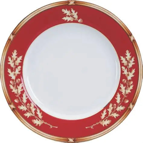 Julie Wear Gold Oak Dinner Plate - Red