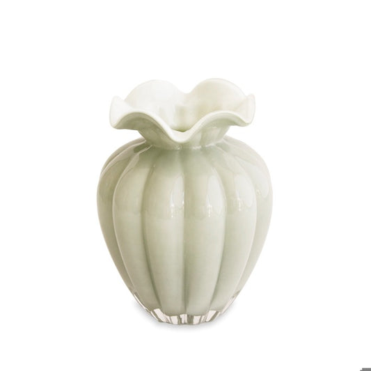 Beatriz Ball Glass Vento Large Vase, Pistachio