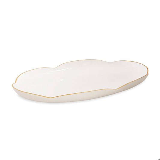 Beatriz Ball Encanto Amelia Oval Tray, Cream & White
