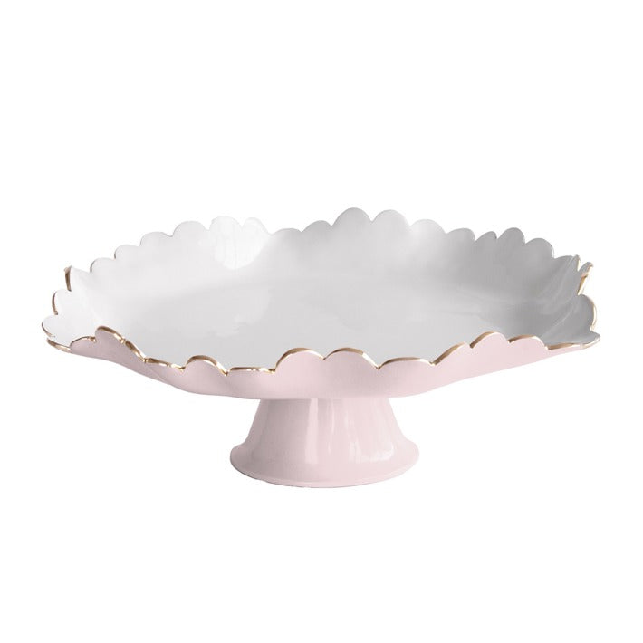 ENCANTO Colette Pedestal Cake Plate (Camellia and White)