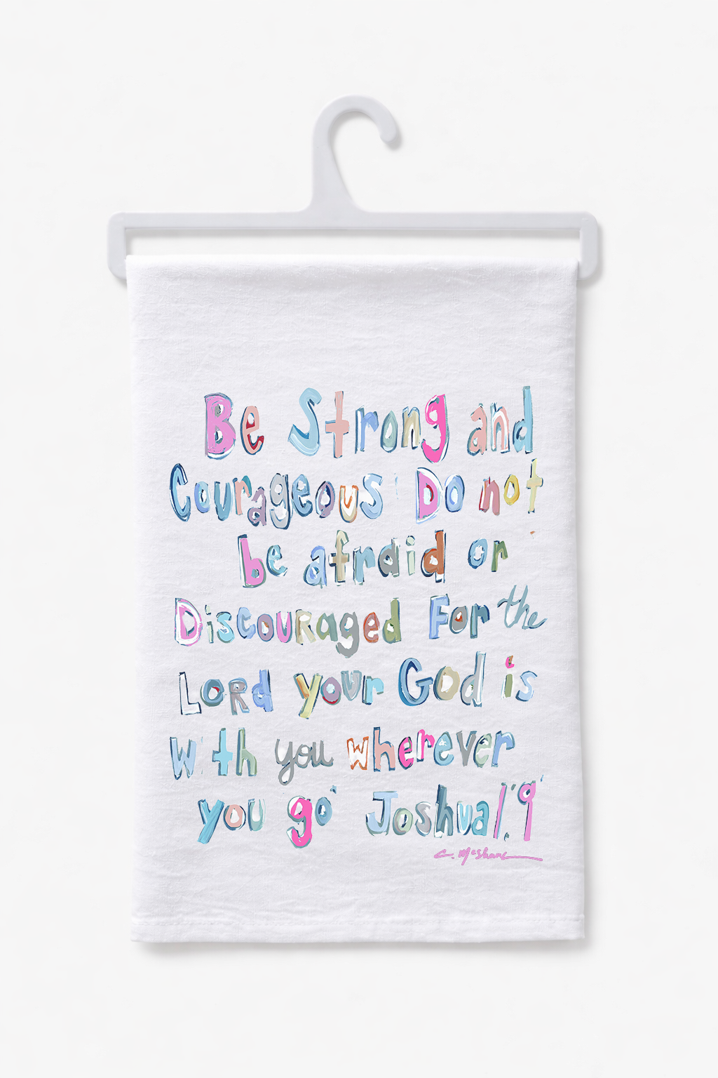 "Joshua Pink" tea towel