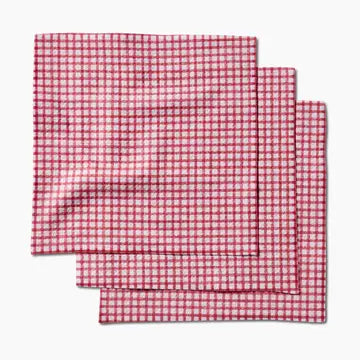 Geometry Fireside Plaid Red Dishcloth Set