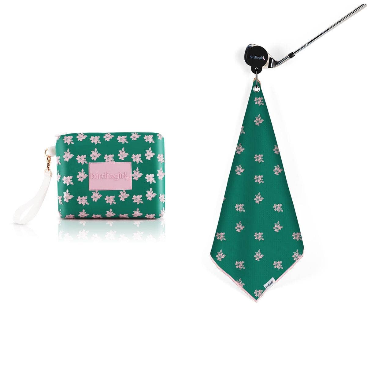 Set of 2: Azalea Magnetic Golf Towel and Golf Accessory Bag