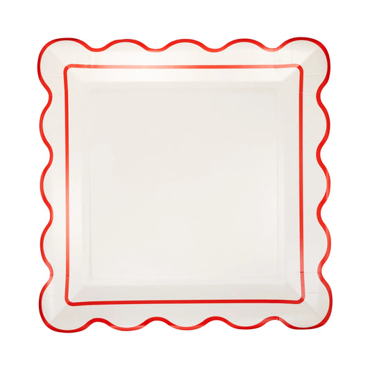 My Mind's Eye - Cream Scalloped Square Plate 10"