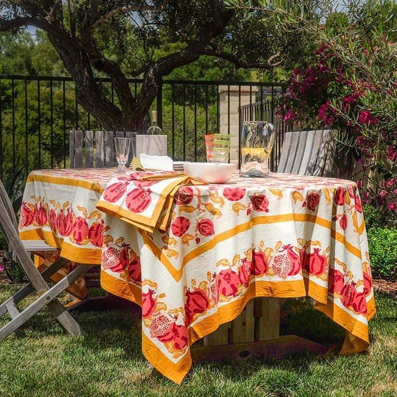 Couleur Nature Pomegranate Tablecloth, 71in x 128in