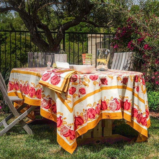 Couleur Nature Pomegranate Tablecloth, 71in x 128in