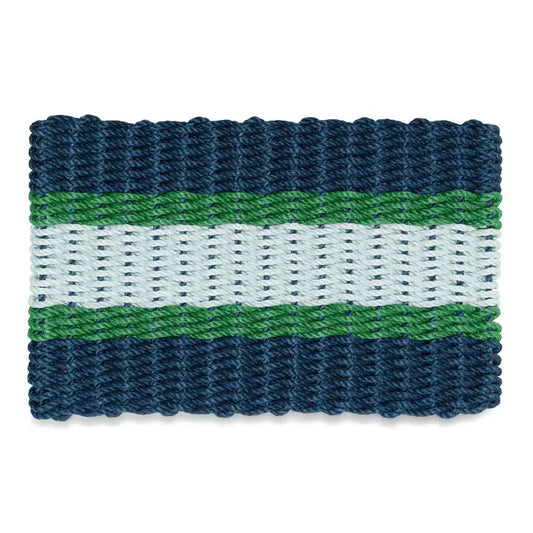 Lobster Rope Outdoor Doormat : Navy, Green, Seafoam