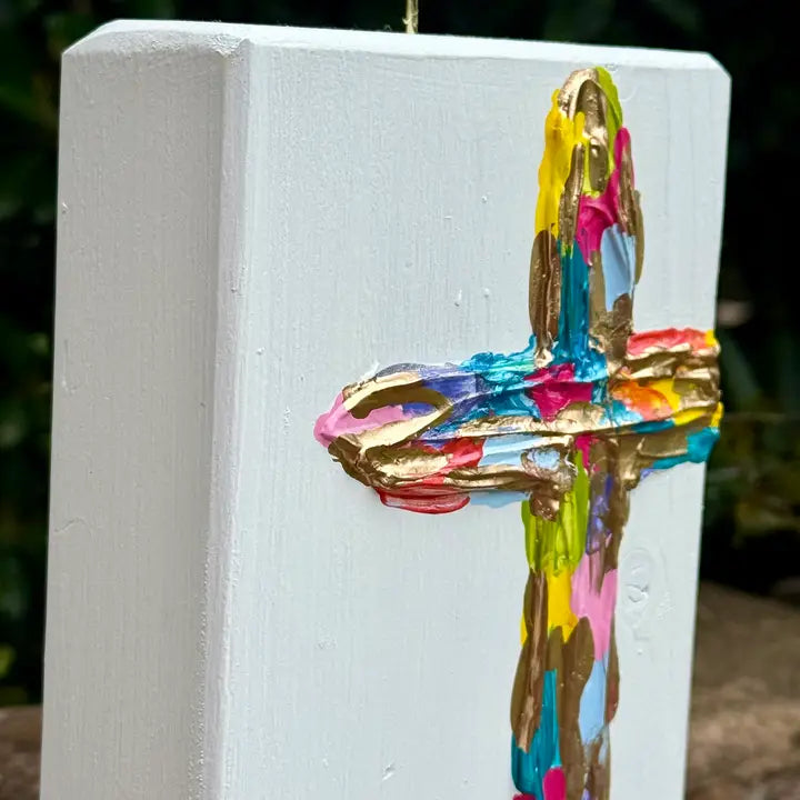 Colorful Textured Cross Verse Block