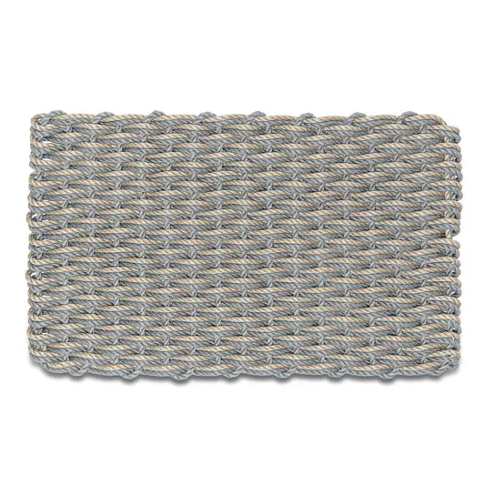 Lobster Rope Outdoor Doormat: Silver & Sand Double Weave | 18x30