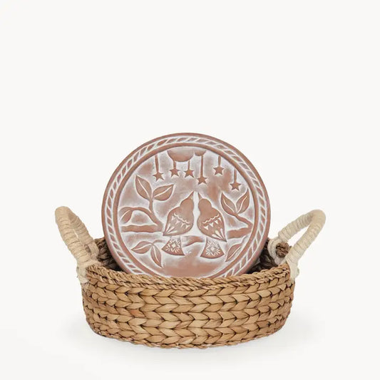 Korissa Bread Warmer & Basket, Lovebirds Round