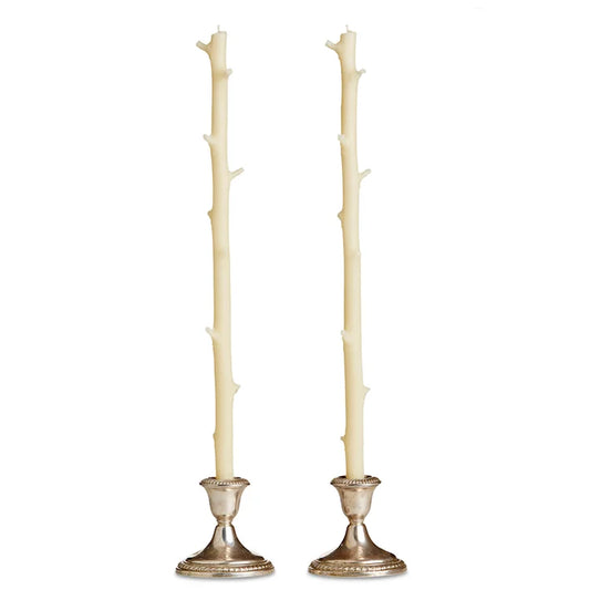 Stick Candles Hickory, Pair - White Chocolate