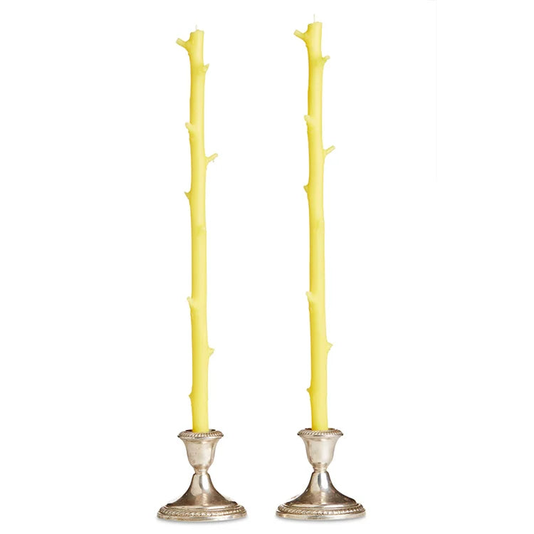 Stick Candles Hickory, Pair - Lemon Sorbet