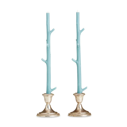 Stick Candles Maple, Pair - Robin Blue