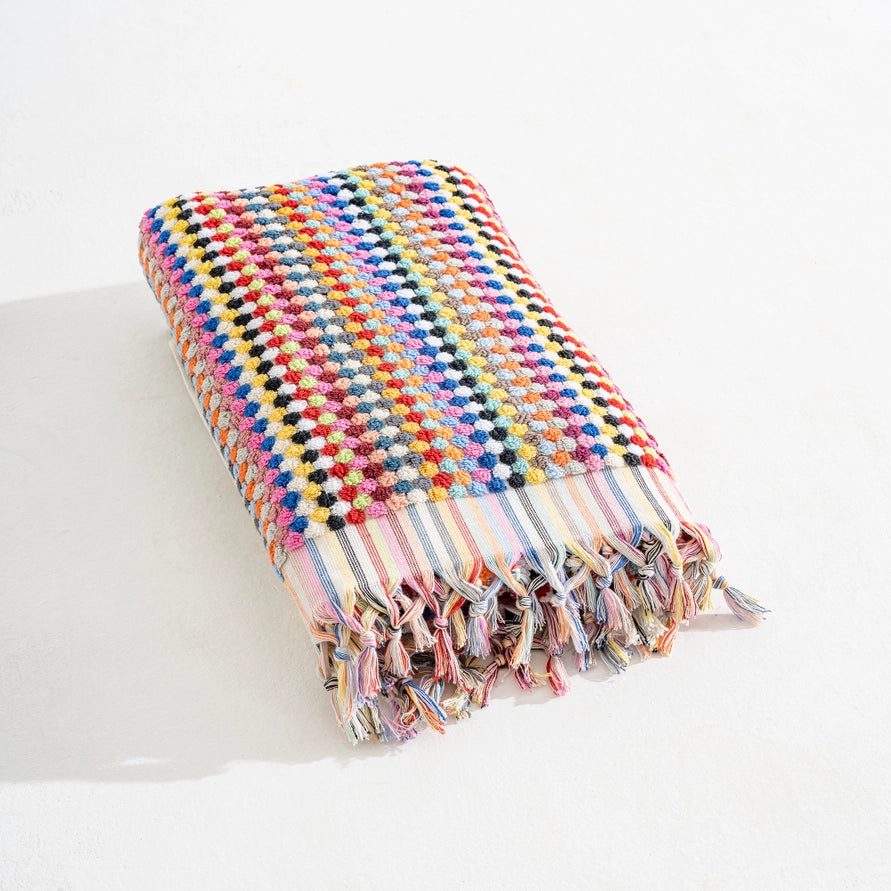 Pom Pom Turkish Towel, Multi-Color