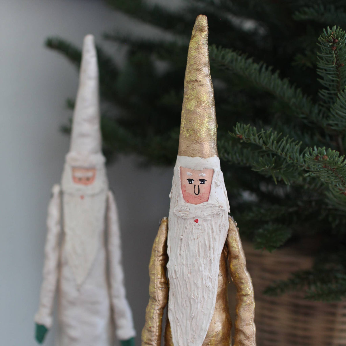 16" Canvas Tall Slim Santa (Gold)