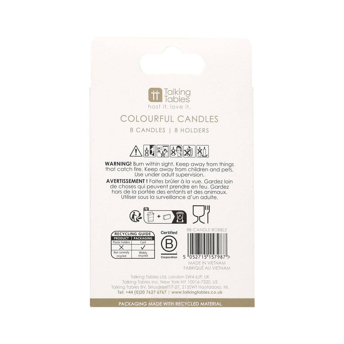 Bobble Birthday Candles - 8 Pack | Cake Candles |