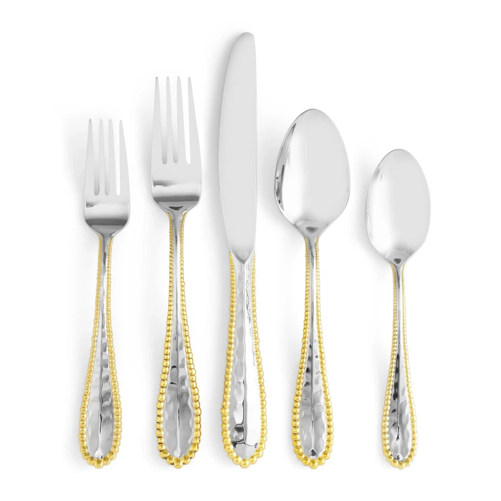 MA Molten 5-Piece Flatware Set Gold