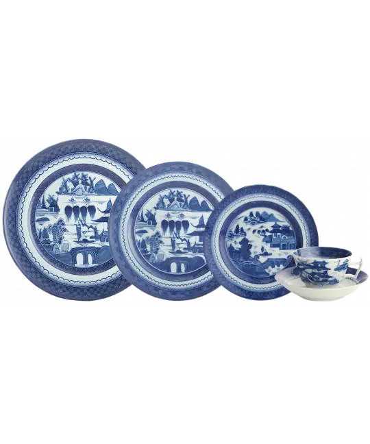 Blue Canton 5 Pc Place Setting