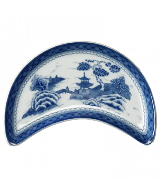 Blue Canton Crescent Salad Plate