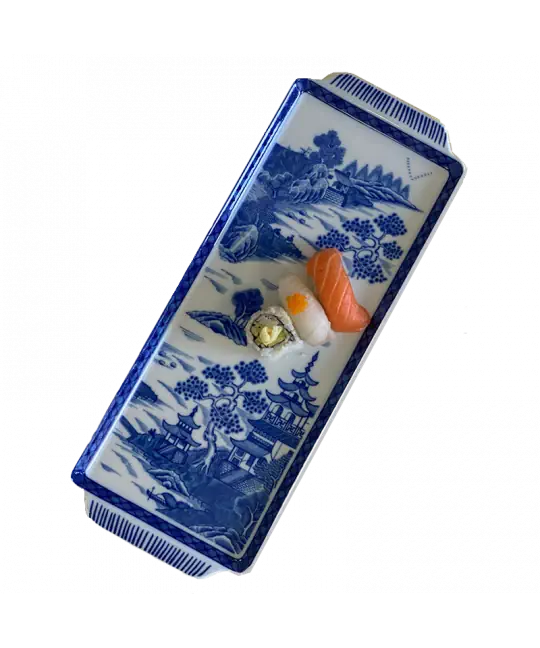 Blue Canton Sandwich Tray