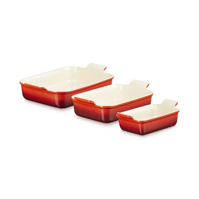 Le Creuset Heritage 3-Piece Rectangular Baking Dish Set
