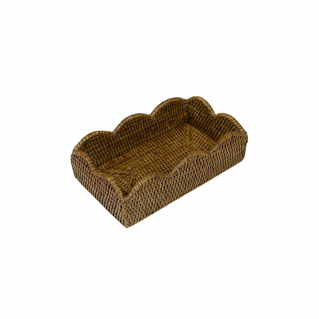 Caspari Rattan Scallop Guest Towel Holder