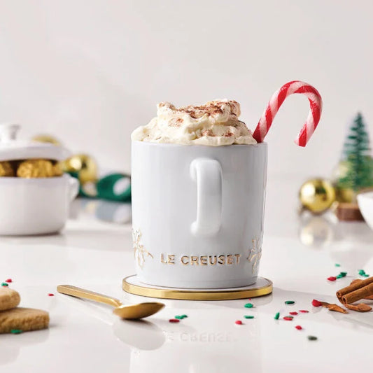 Le Creuset London Mug Holly Gold, White