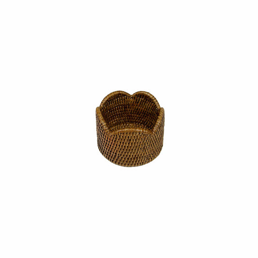 Caspari Scallop Wine Coaster Brown
