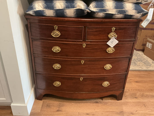 Small, English Bowfront Chest, Ovals