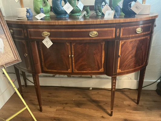 Hickory White Sideboard, Demilune With Inlays