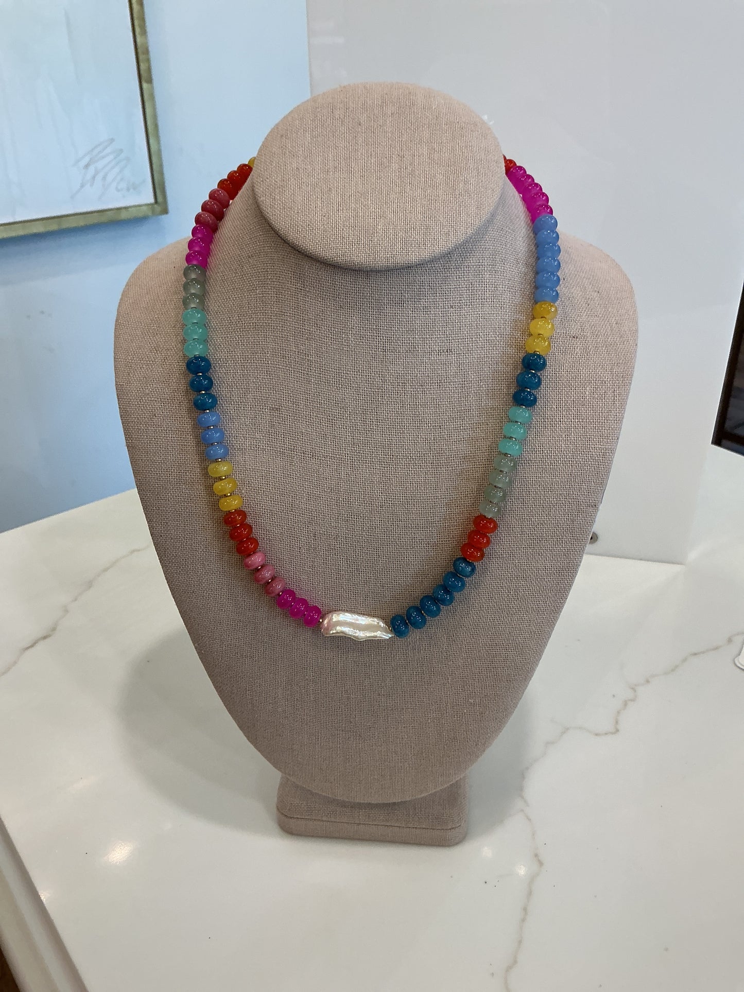 BCB - Multi Colored Glass Bead Necklace