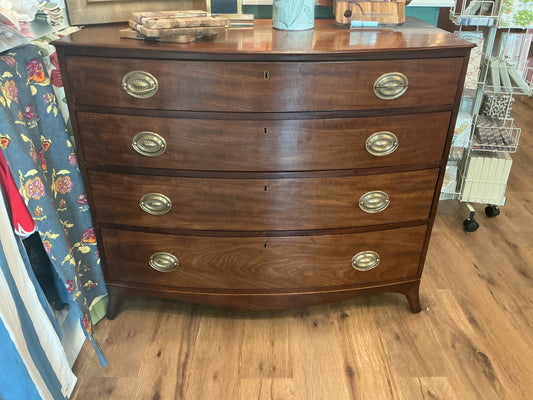 American Bowfront Chest, Lighter Mahogany