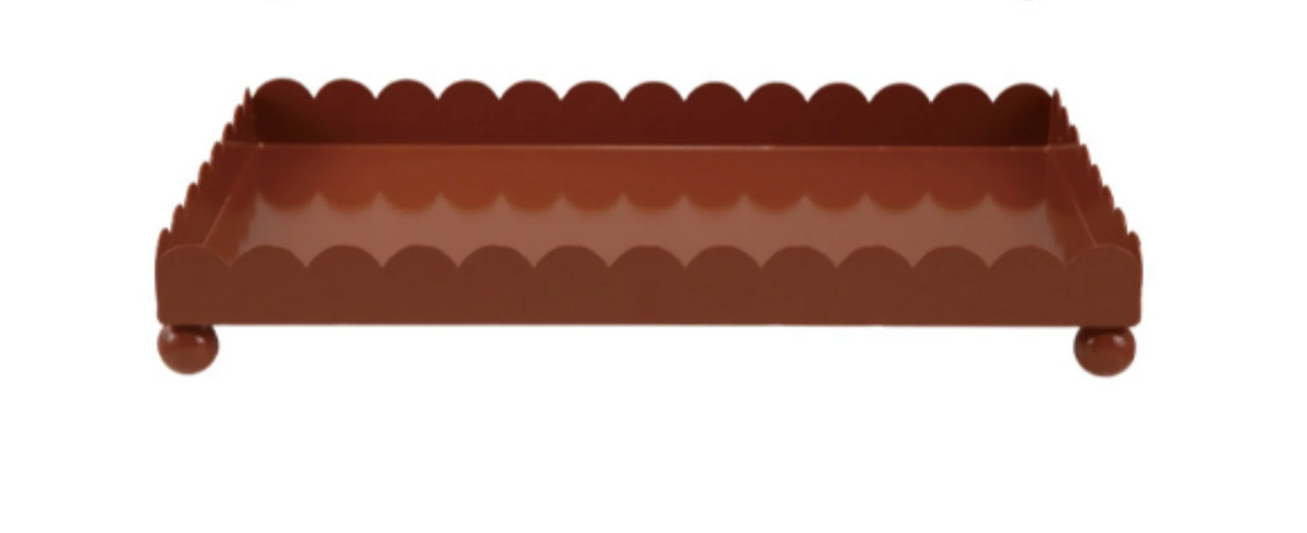 Enameled Metal Decorative Tray Brown (16"L x 10"W)