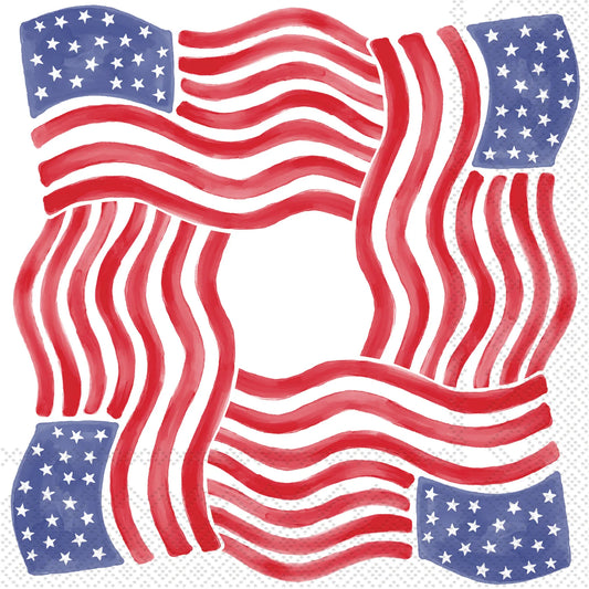 Stars & Stripes Square Cocktail Napkin