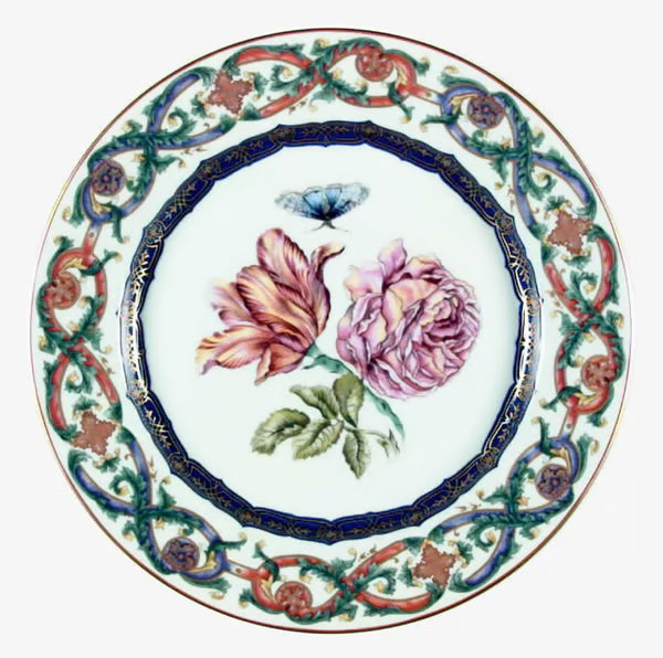 Mottahedeh Merian Salad/Dessert Plate PEONY