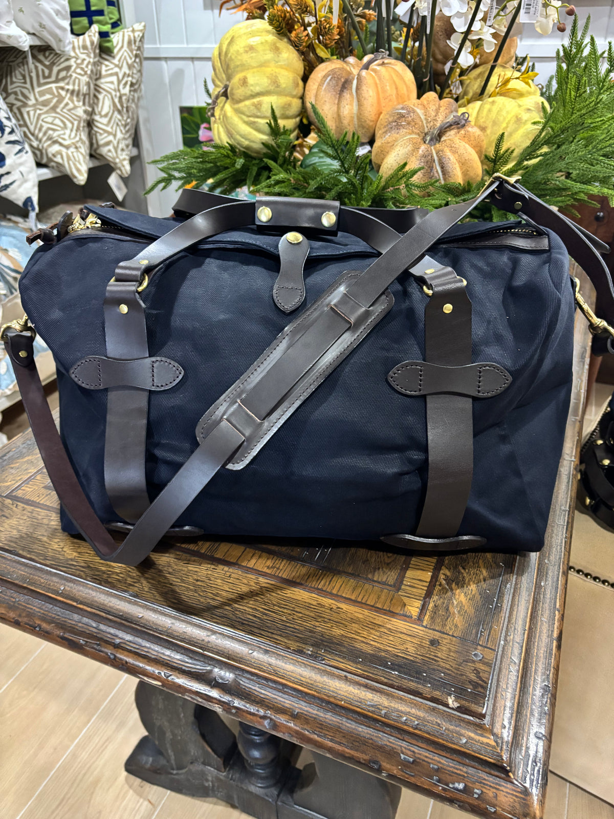 Canvas and Leather Duffle Bag