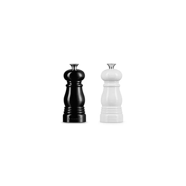 Le Creuset S/2 Petite Salt & Pepper Mills, Black & White