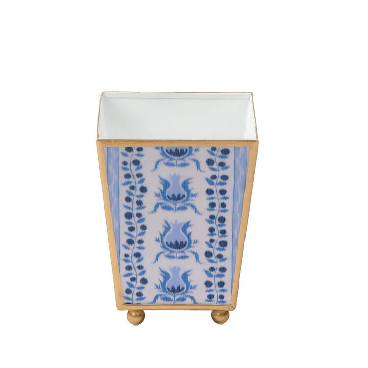 Pomegranate Enameled Square Cachepot Planter - 4in