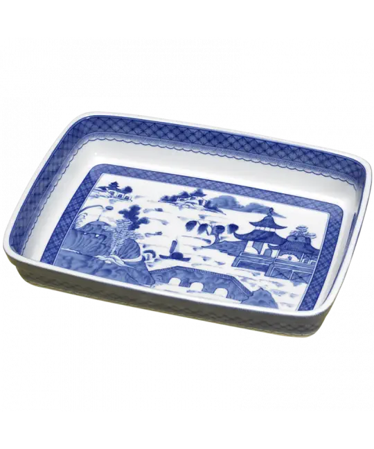 Blue Canton Rectangular Baker