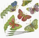 Caspari Jeweled Butterflies